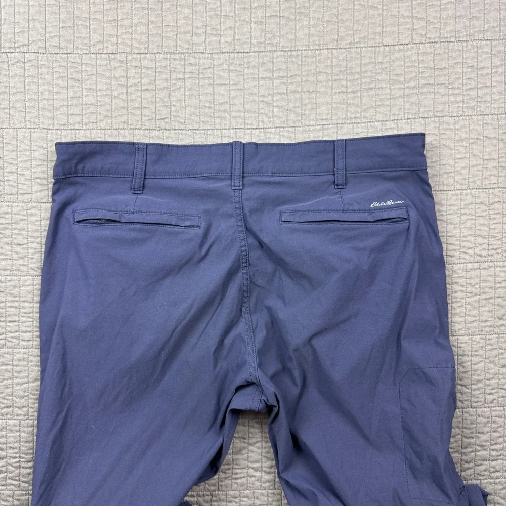 Eddie Bauer Travex Pants Mens 36x30 (35x28) Blue Stretch Hiking Travel Outdoors